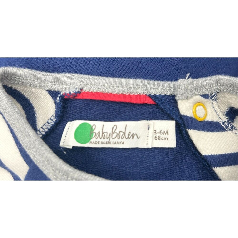 Baby Boden Star Applique 3-6 months Infant Striped long sleeve shirt - Picture 3 of 5